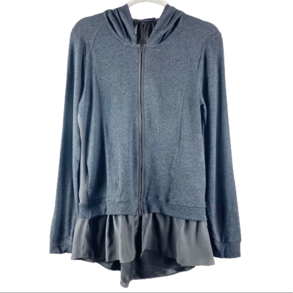 Heather x Bordeaux Hooded Silk Zip Tunic